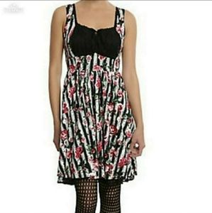 Hot Topic Floral Fit & Flare Corset Dress